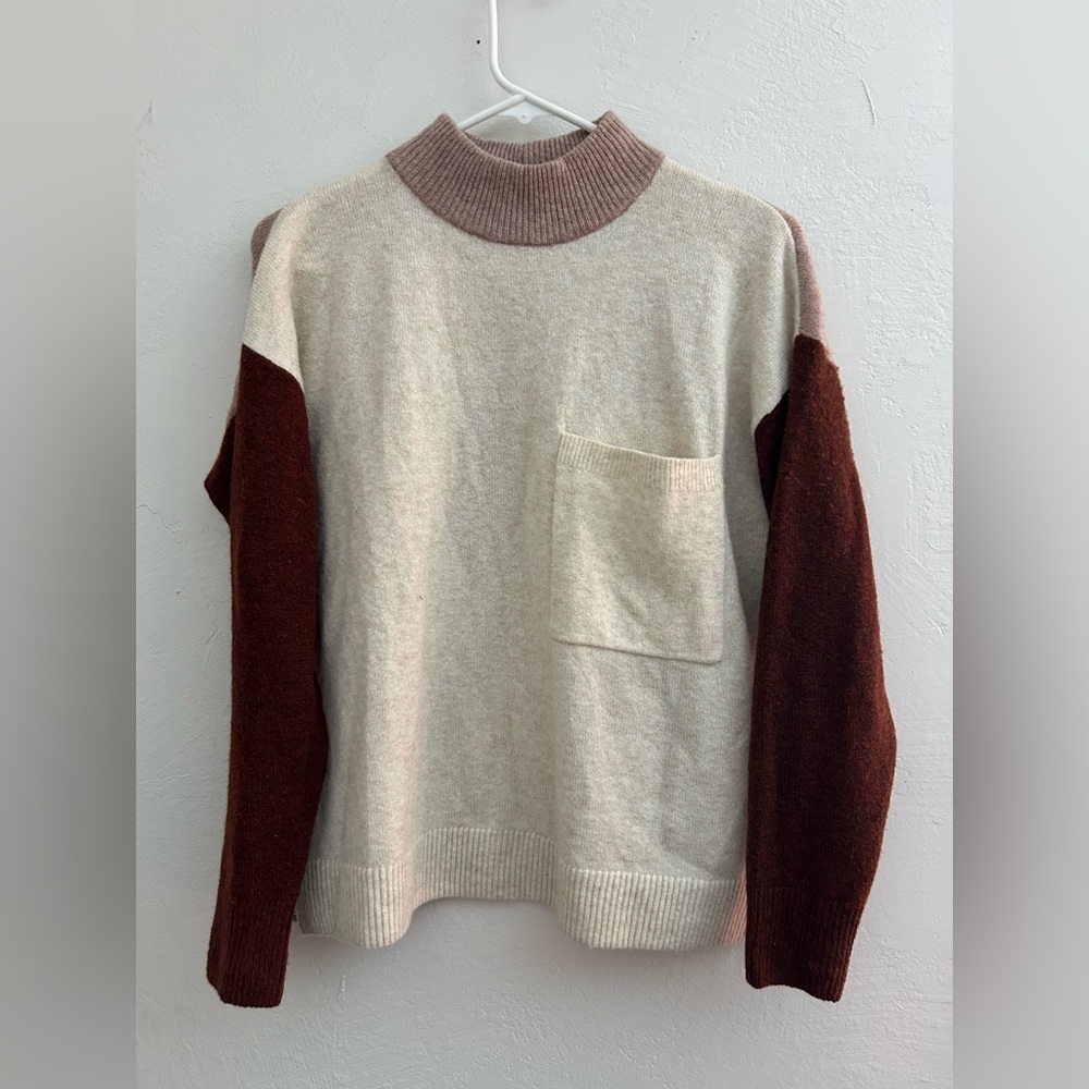 Madewell colorblock cashmere sweater, women’s XS